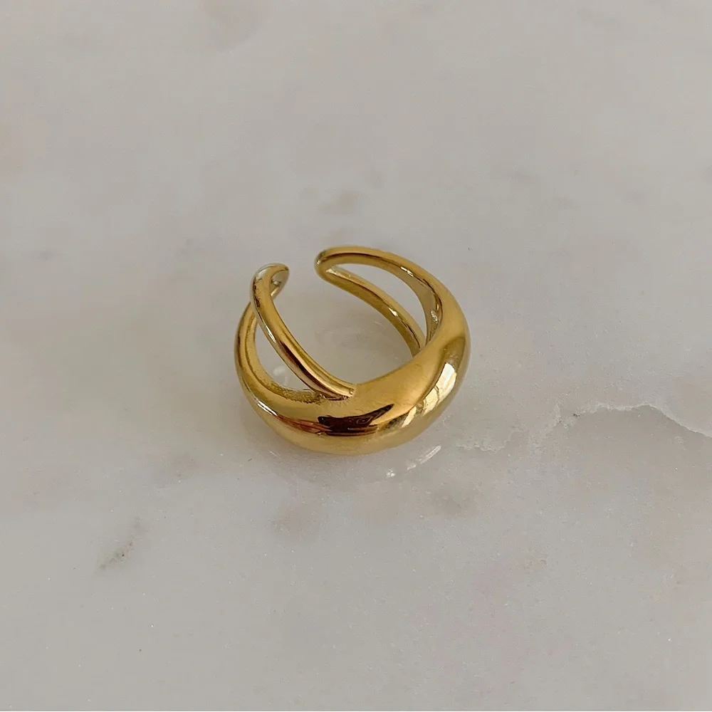 Gold layered ring, gold dome ring, stacking gold ring, statement gold ring